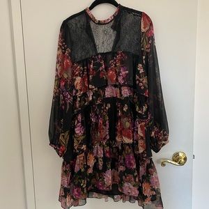 Floral dress with lace detail from Zara